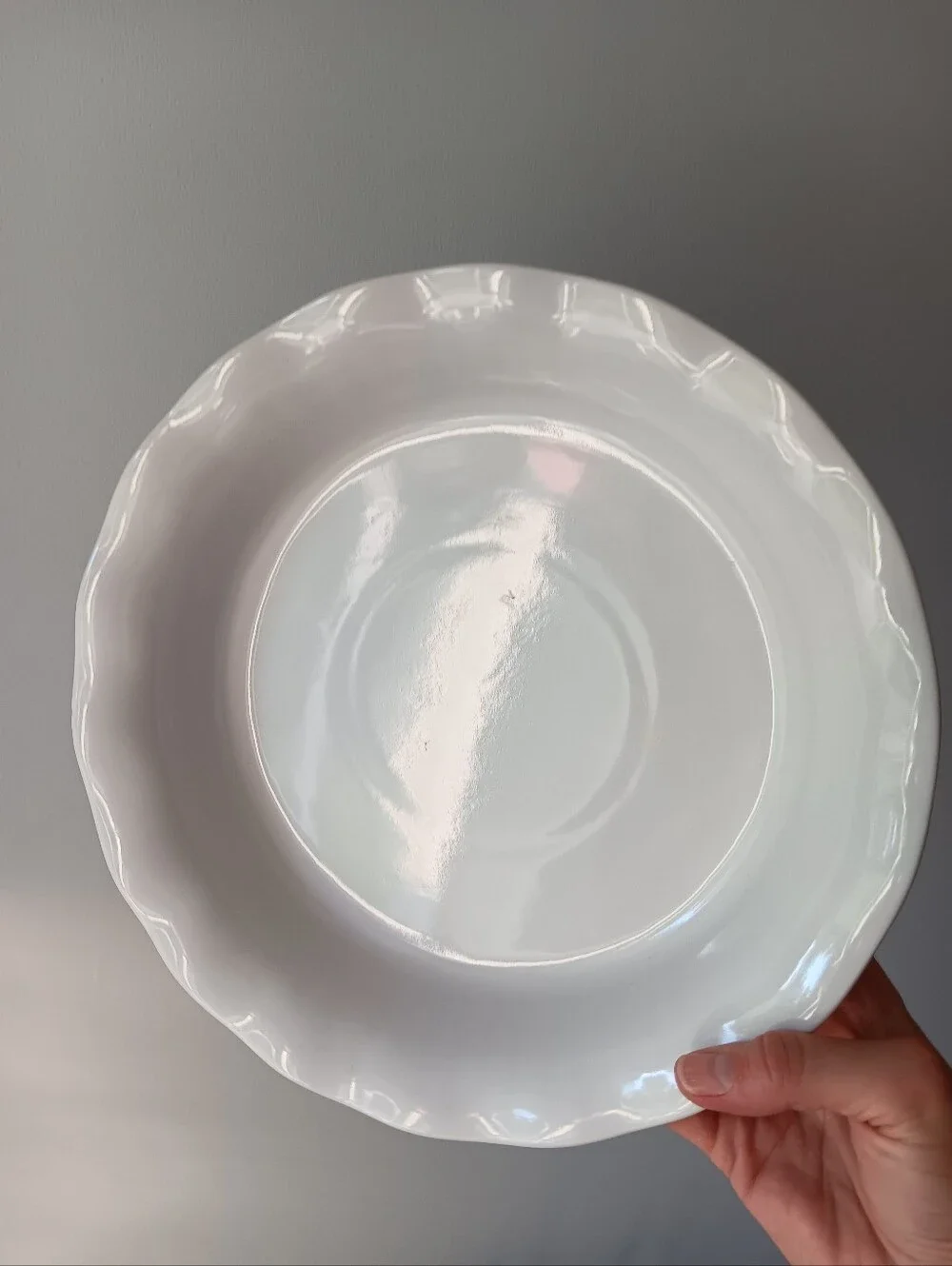 CorningWare Stoneware Baking Dish Serveware Fluted Pie Pan French White 9